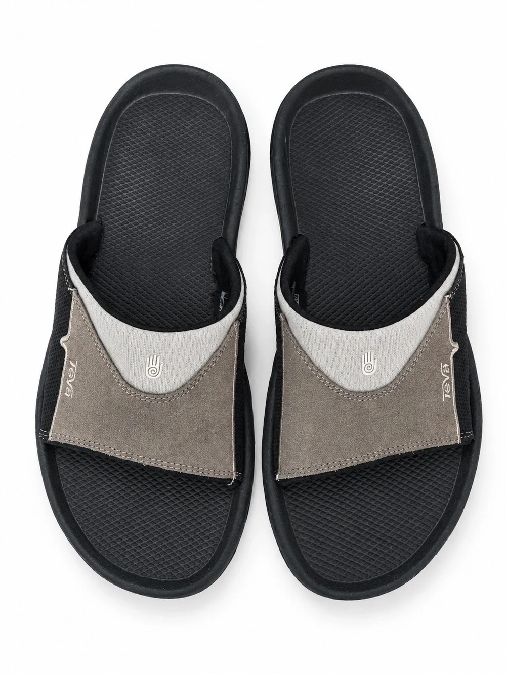 Teva Cushion Slide Sandals Taupe Gray Suede Comfort Slides Men’s 10